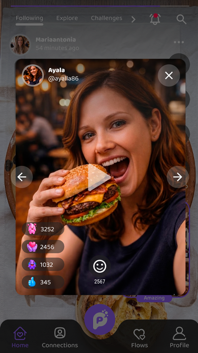 RePop video reply screen in the PopMe app