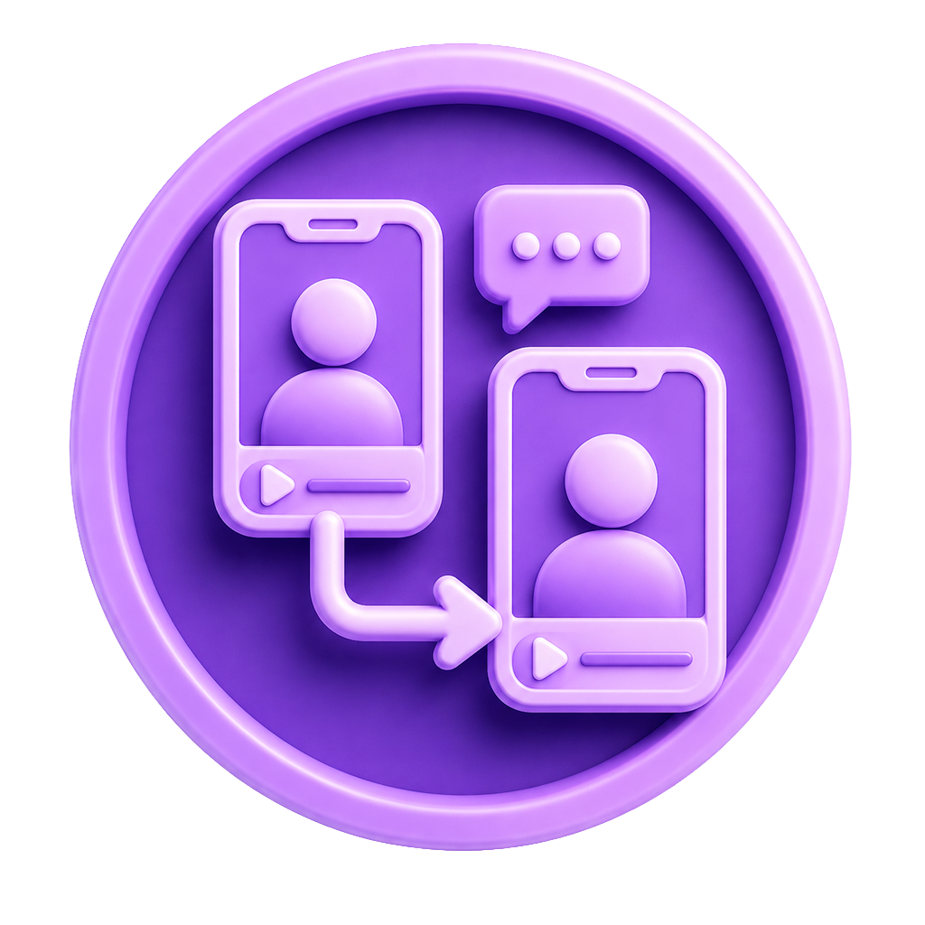 Illustration of RePops: video replies between friends